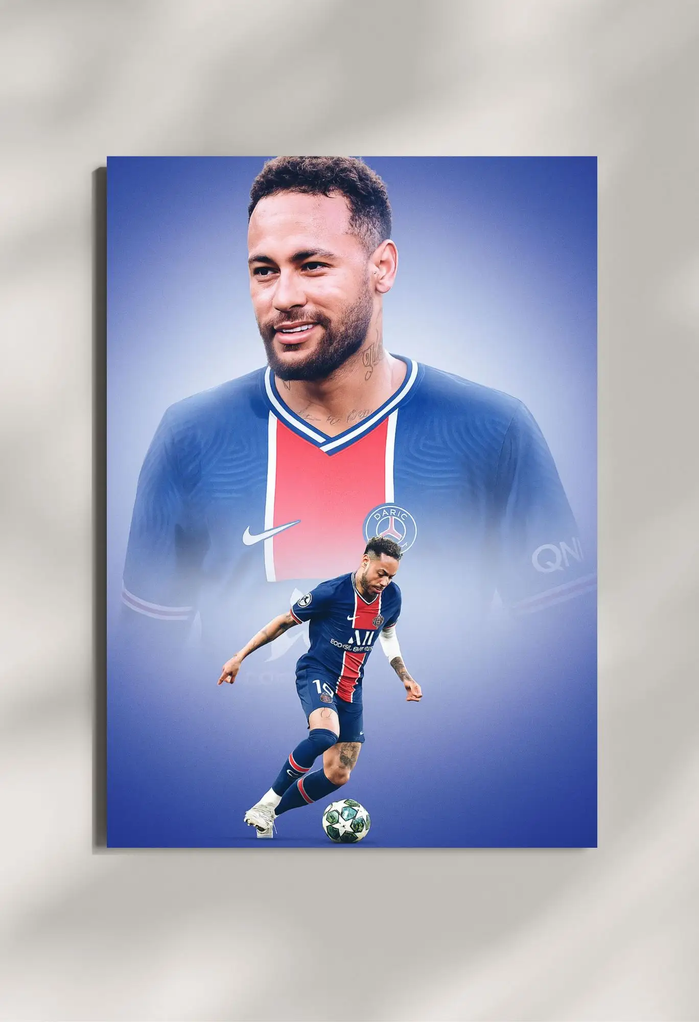 wall mounted neymar jr metal poster