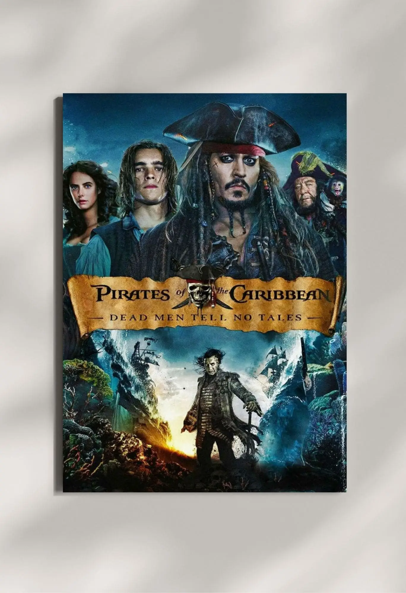 wall mounted pirates of the caribbean movie metal poster