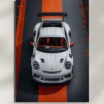 wall mounted porsche 911 gt3 supercar metal poster