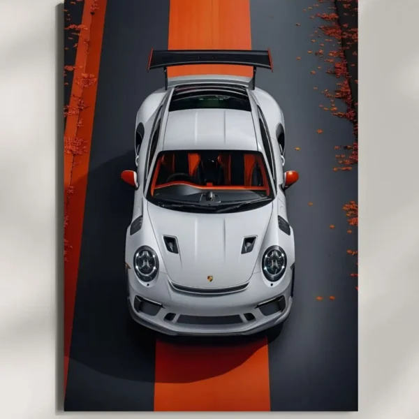 wall mounted porsche 911 gt3 supercar metal poster