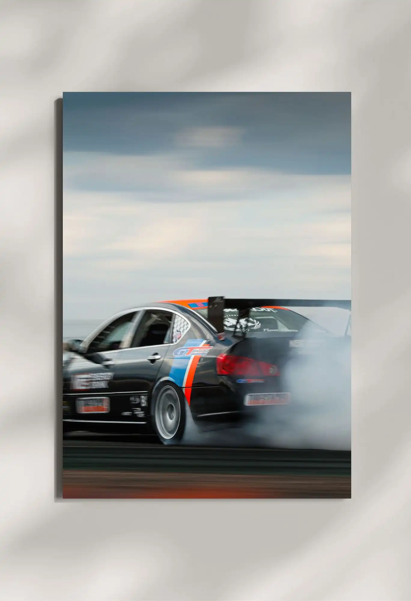 wall mounted sport car drift metal poster