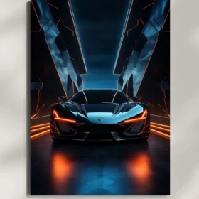 wall mounted sports car metal poster