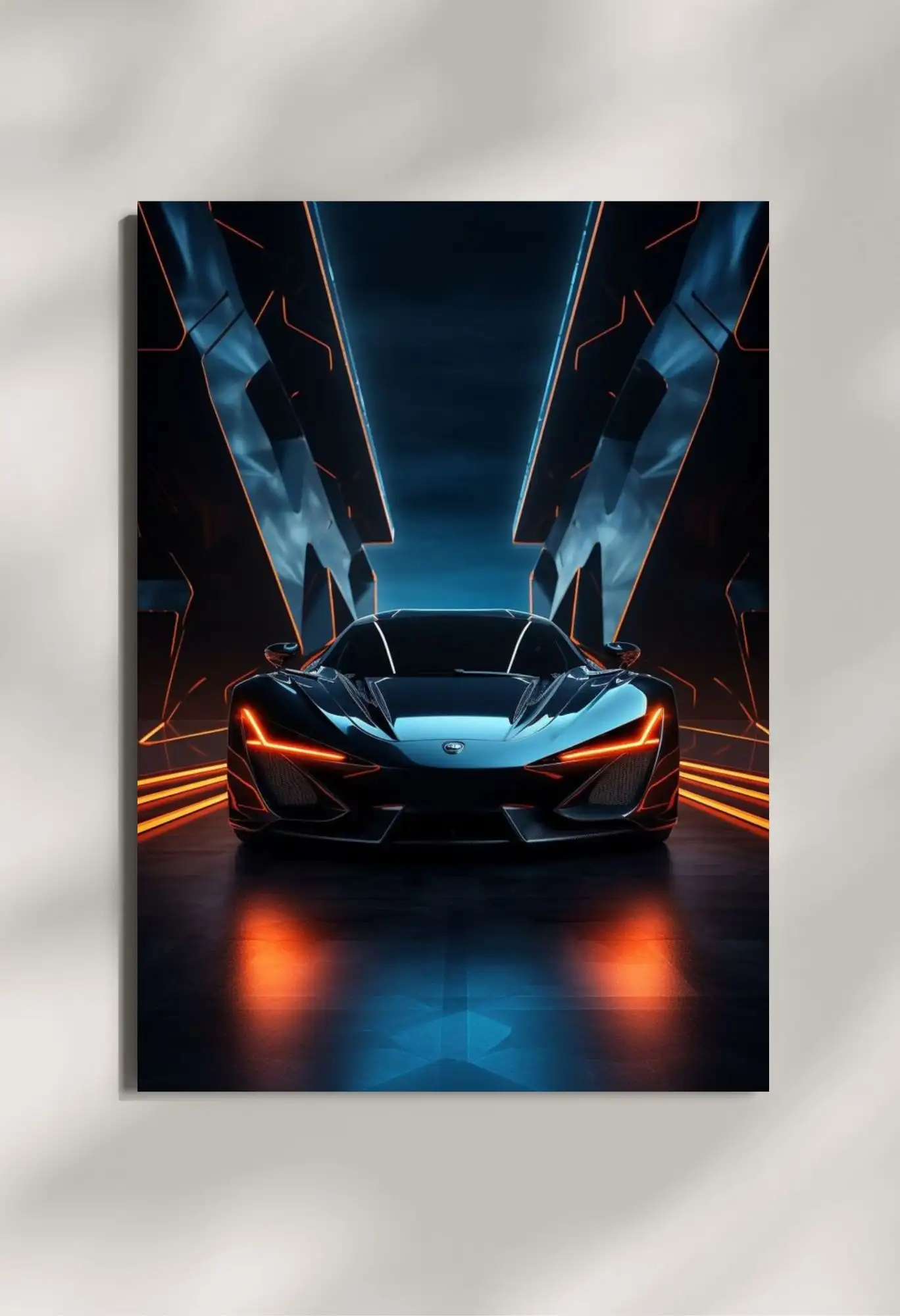 wall mounted sports car metal poster