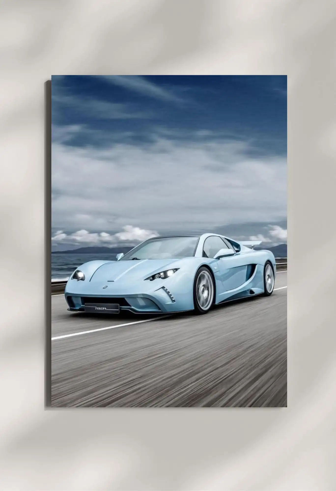 wall mounted vencer sarthe supercar metal poster