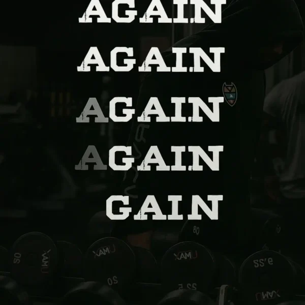 again and gain gym quote metal poster