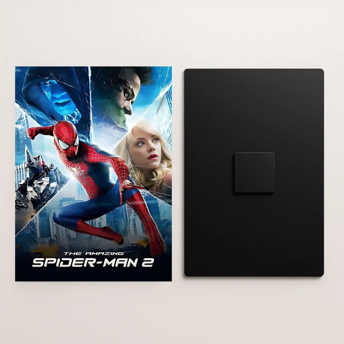 amazing spiderman 2 movie metal poster front and back preview