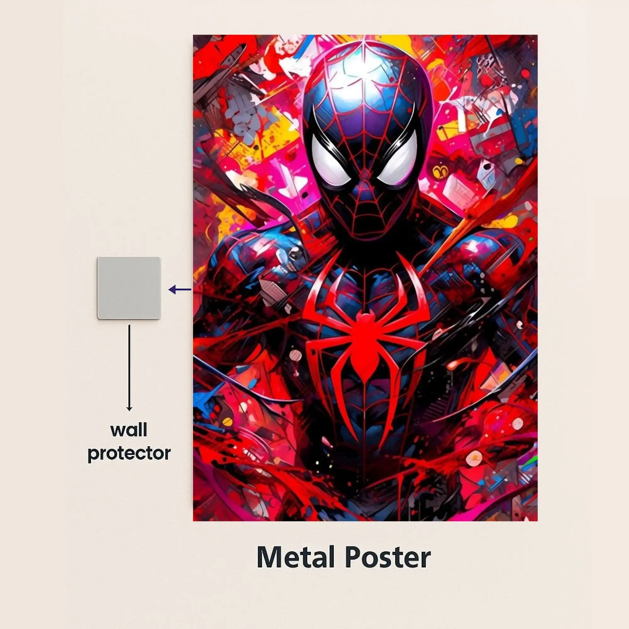 amazing spiderman metal poster with wall protector
