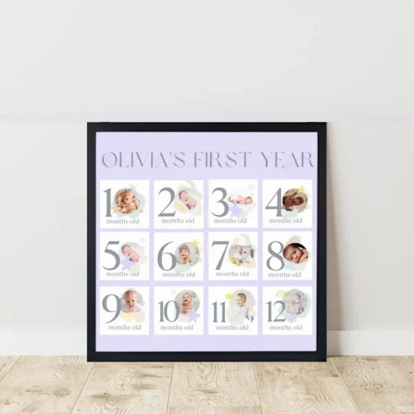 baby first year frame on floor