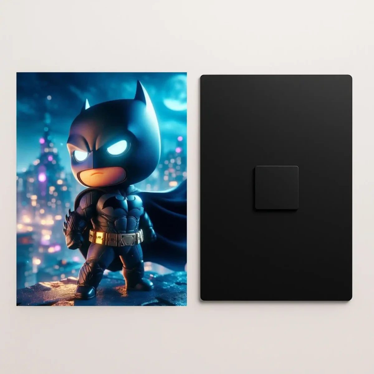 batman dark knight chibi metal poster front and back preview