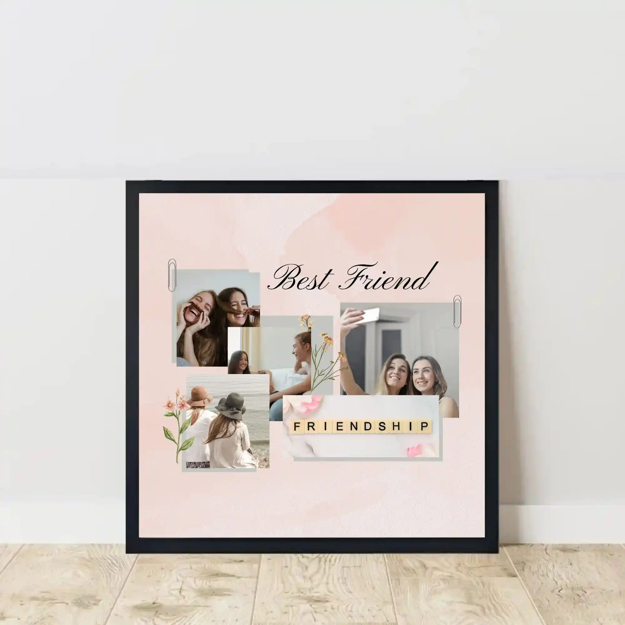 blooming friendship frame on floor