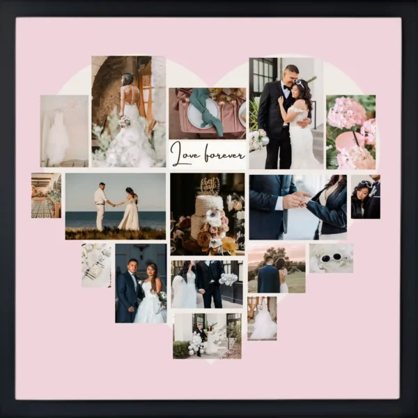 blushing love collage frame