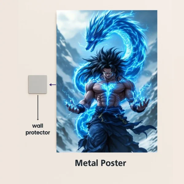broly metal poster with wall protector