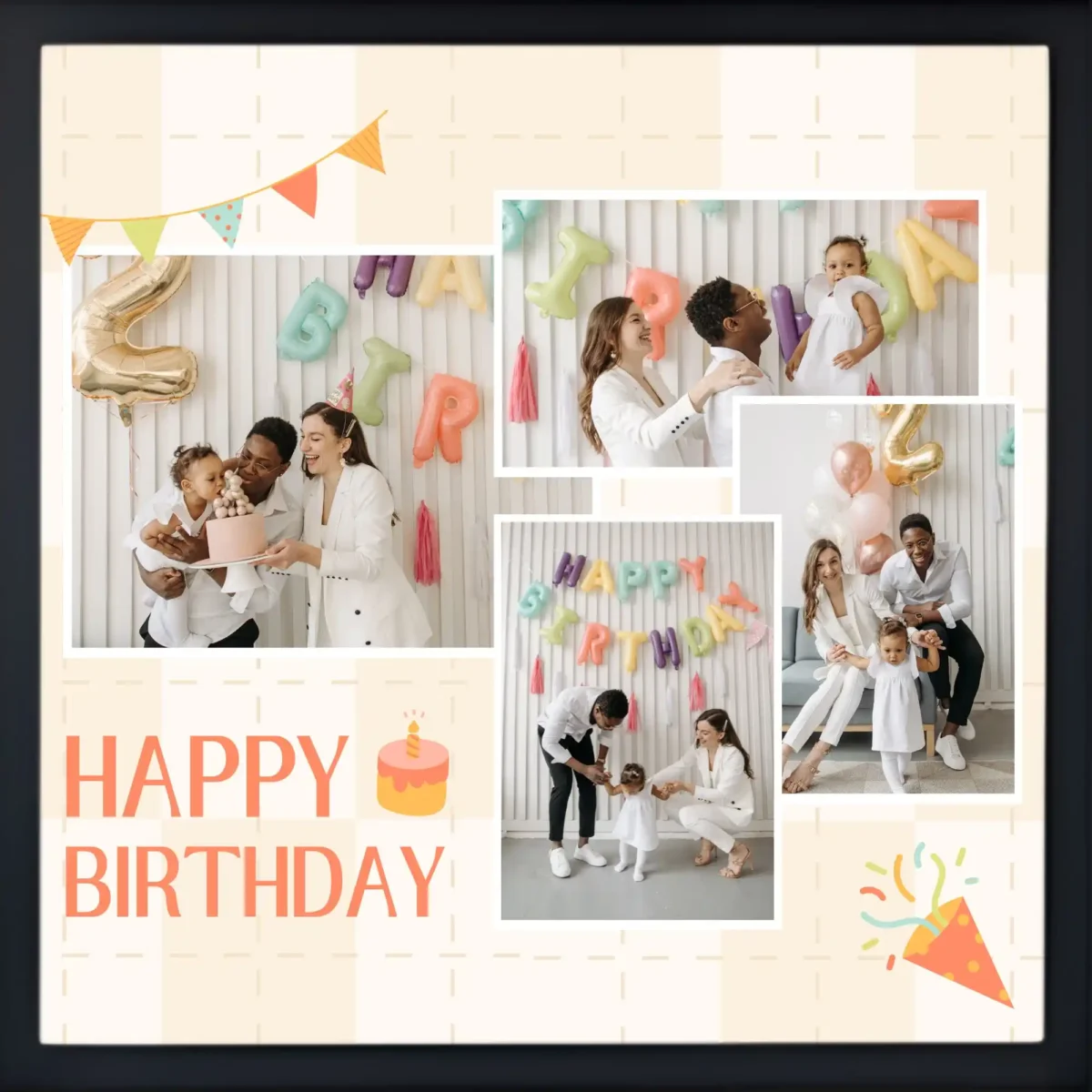 cheerful birthday celebrations frame