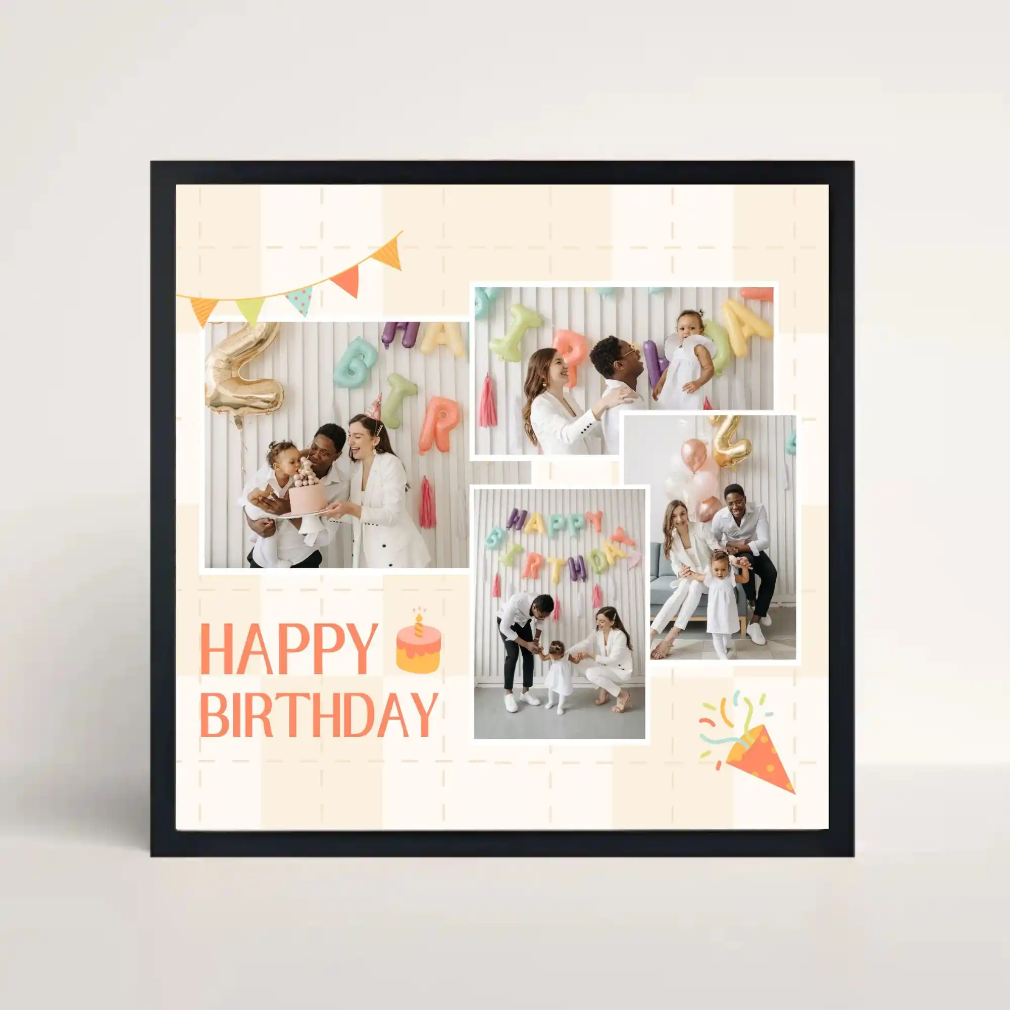 cheerful birthday celebrations frame front view
