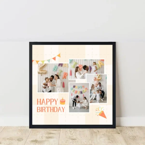 cheerful birthday celebrations frame on floor