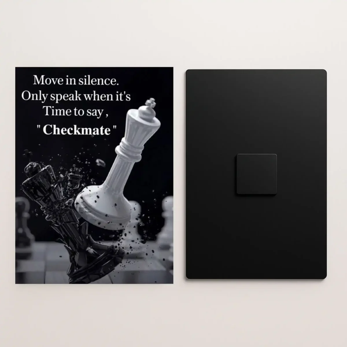 chess quote metal poster front and back preview