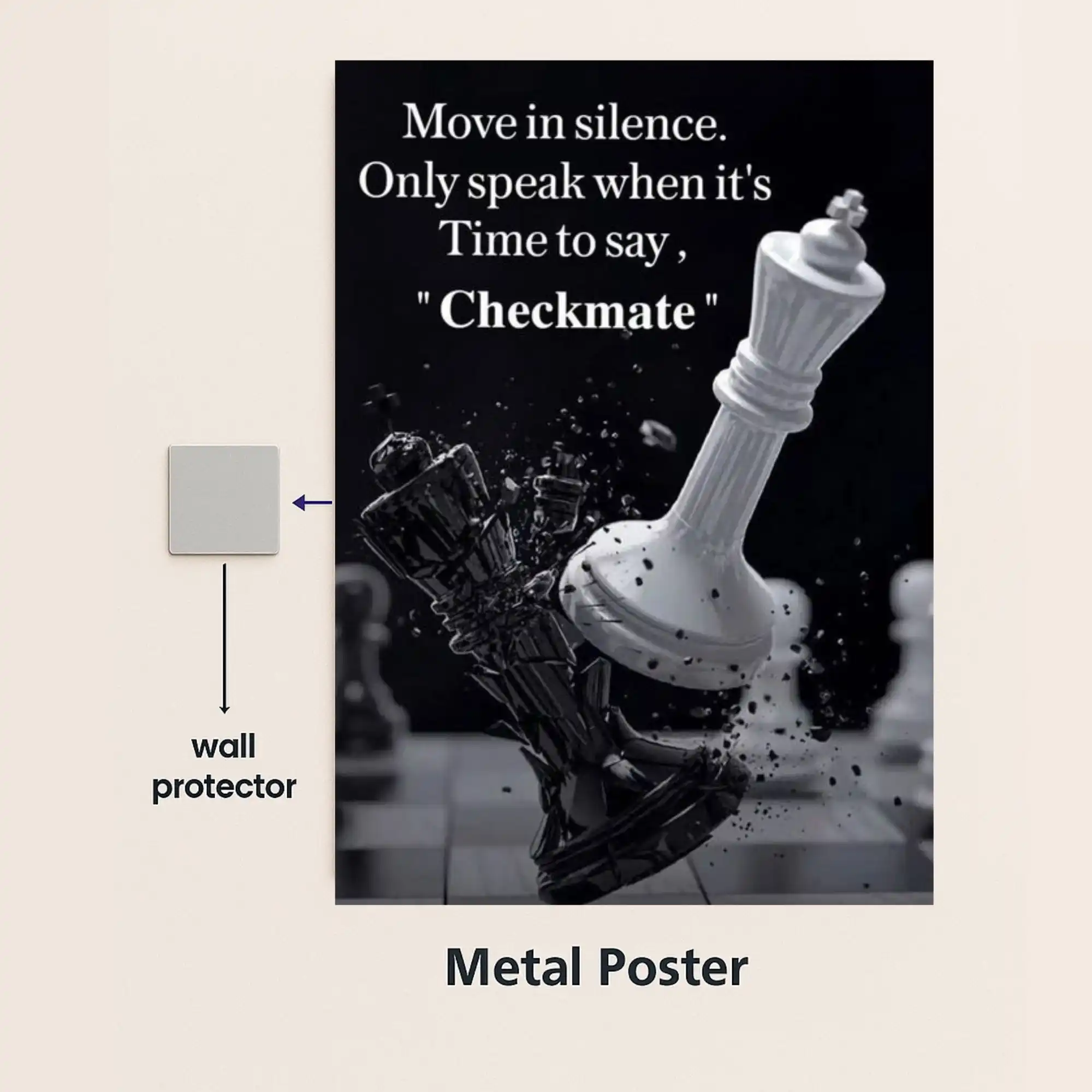 chess quote metal poster with wall protector