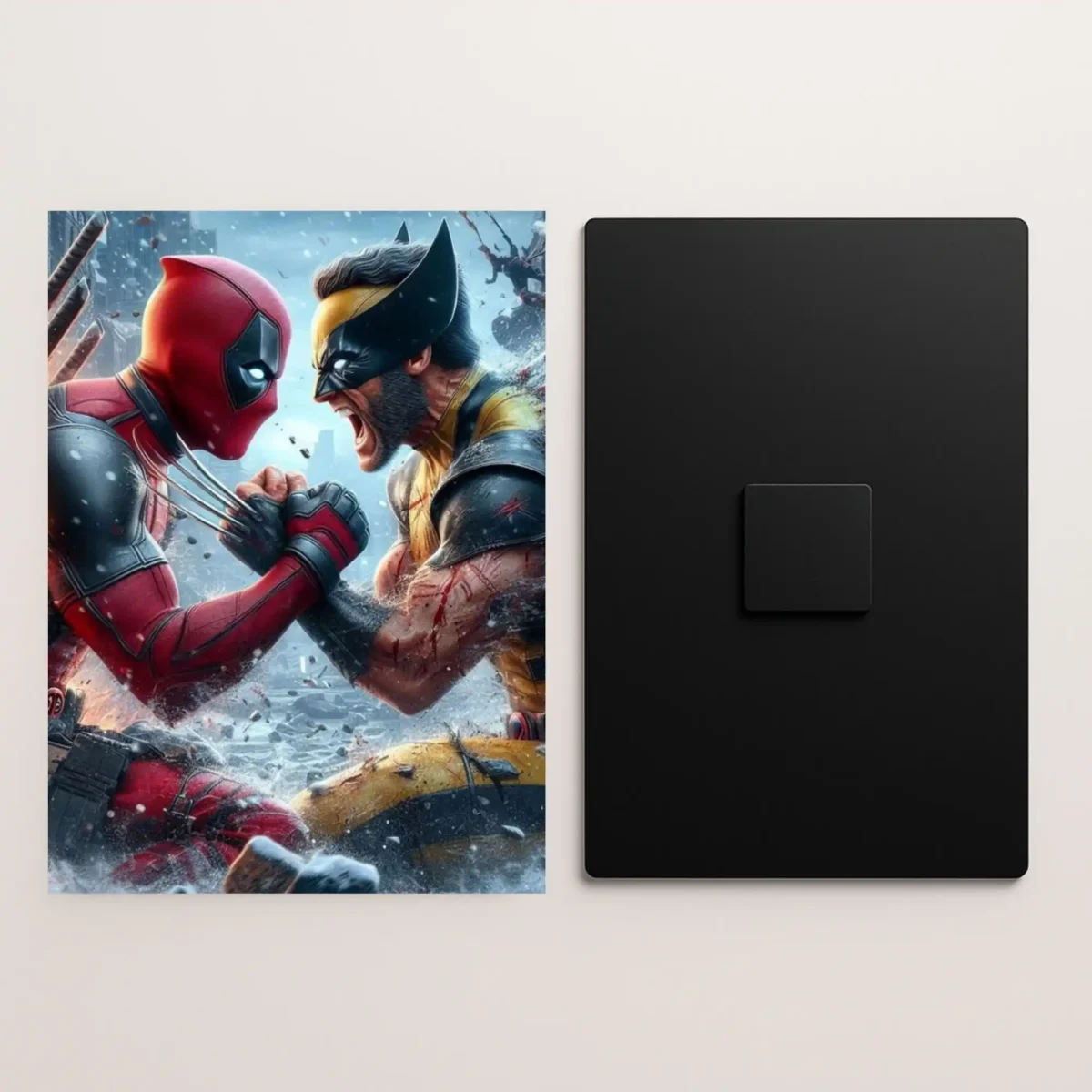 daredevil vs wolverine metal poster front and back preview