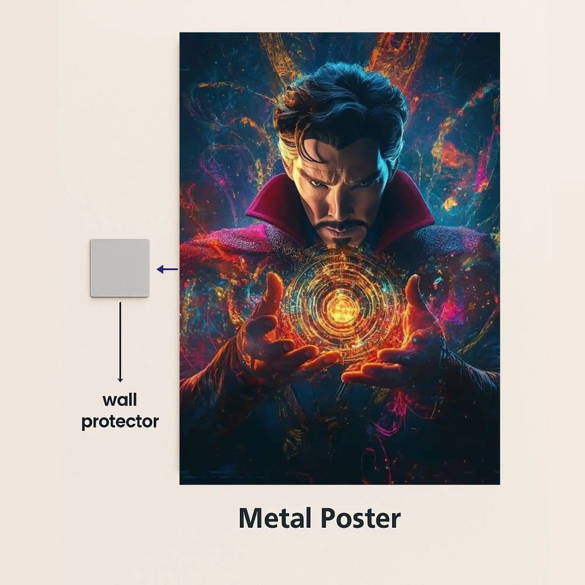 doctor strange metal poster with wall protector