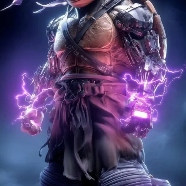 donatello ninja turtle lightning warrior metal poster