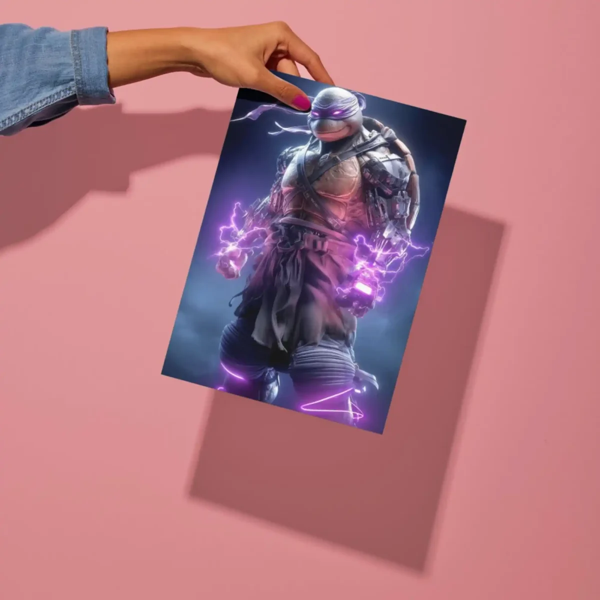 donatello ninja turtle lightning warrior metal poster preview