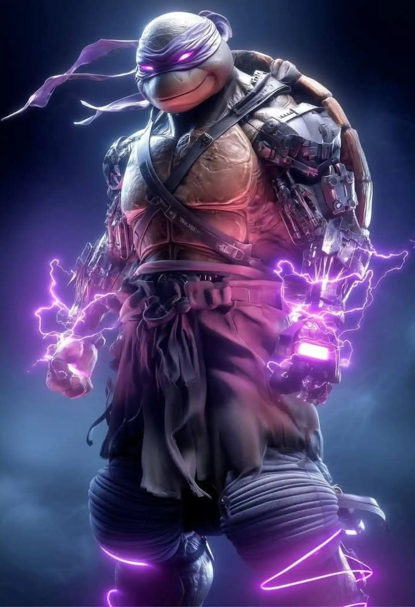 donatello ninja turtle lightning warrior metal poster
