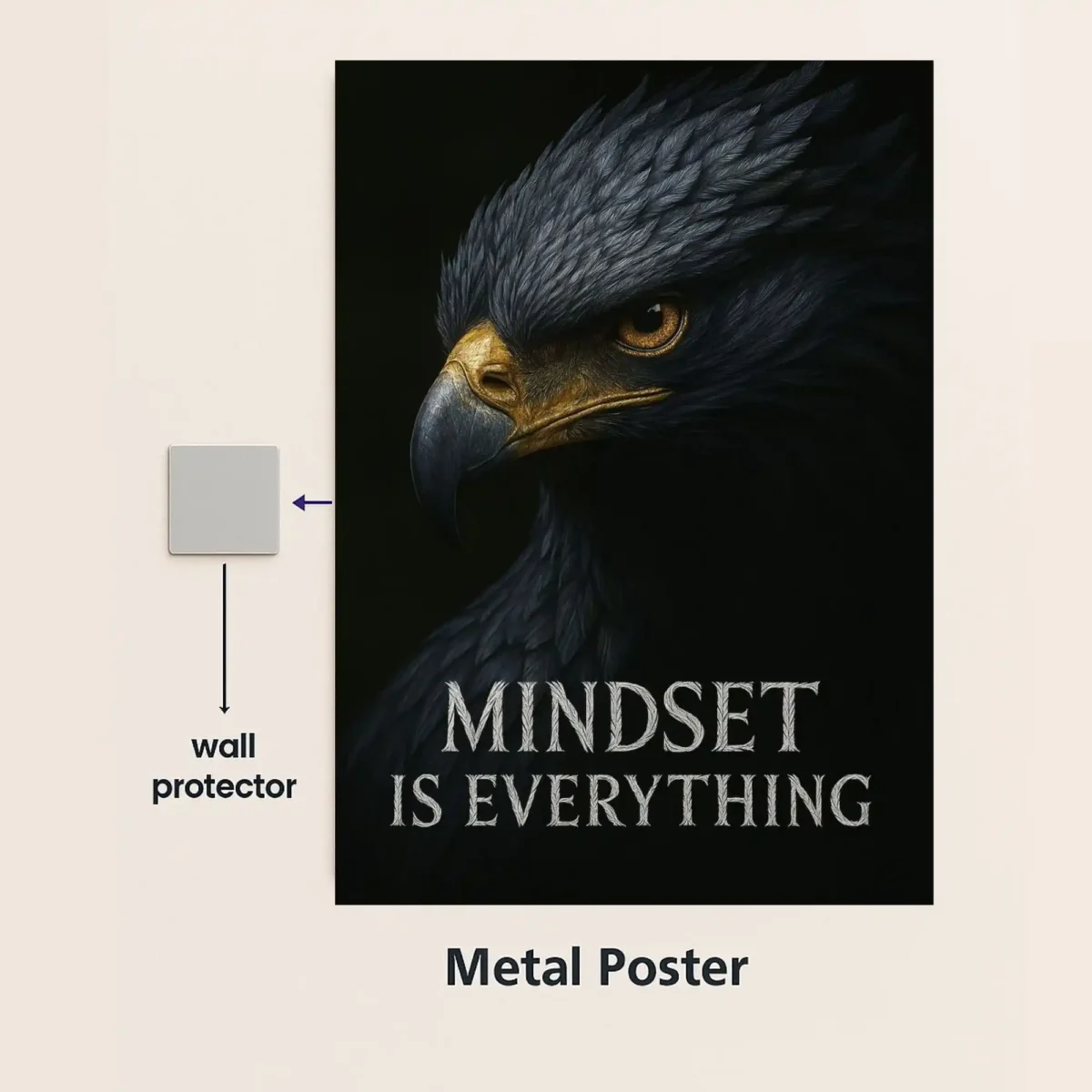 eagle quote metal poster with wall protector