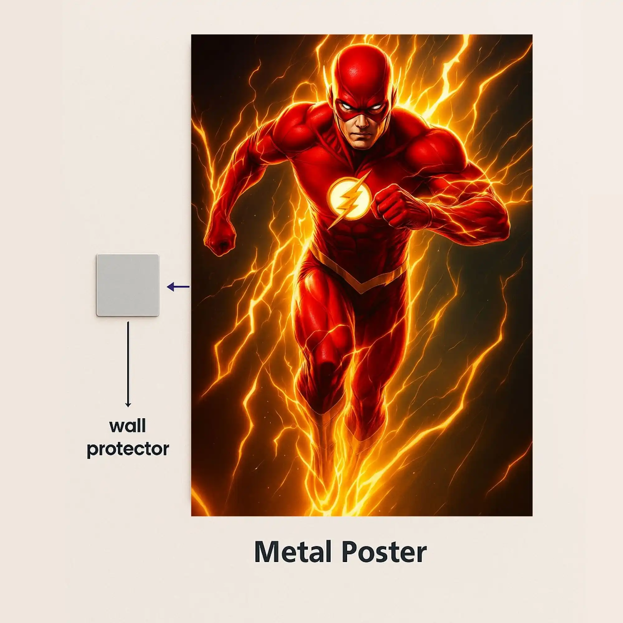 flash metal poster with wall protector