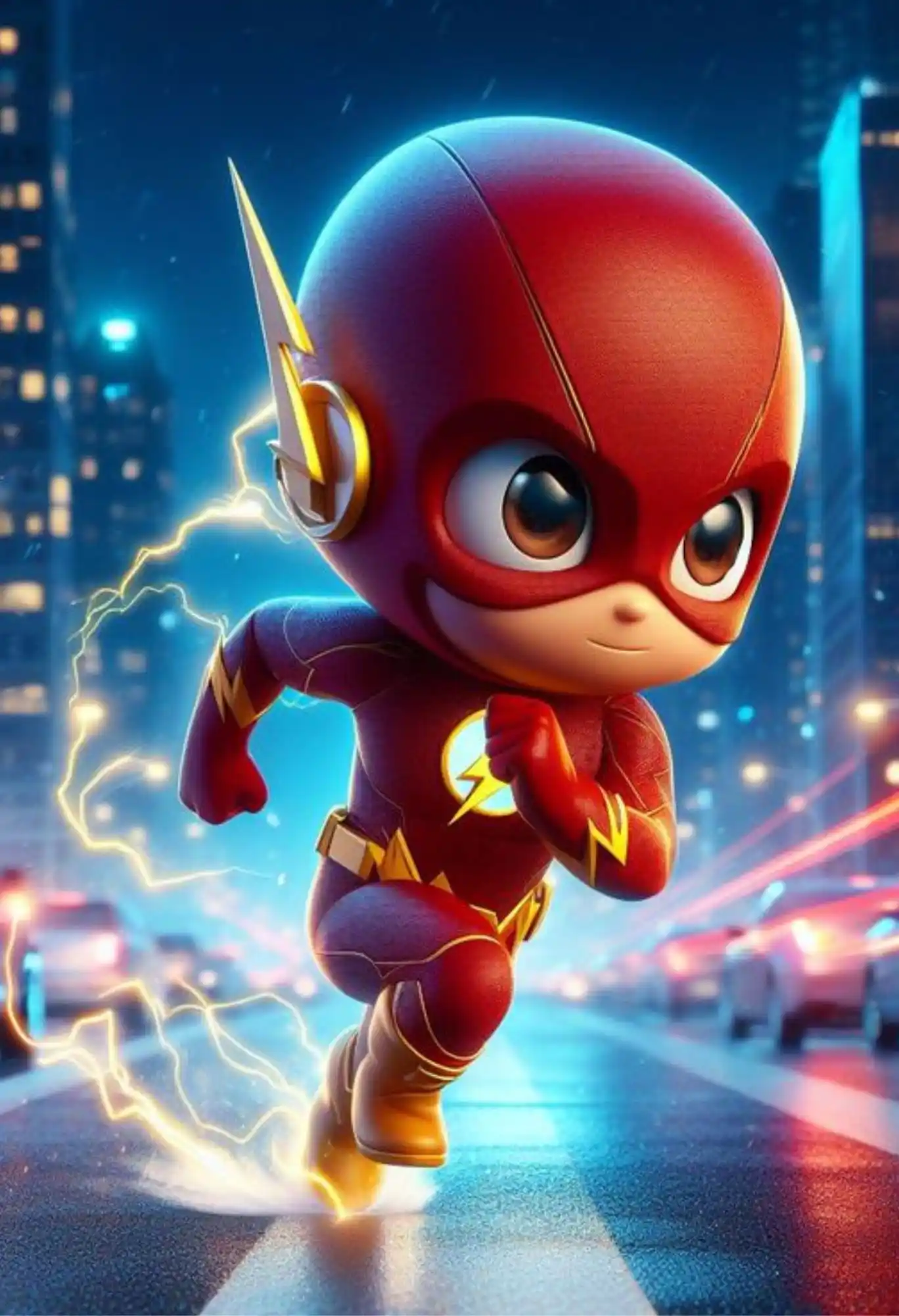 flash thunder chibi metal poster