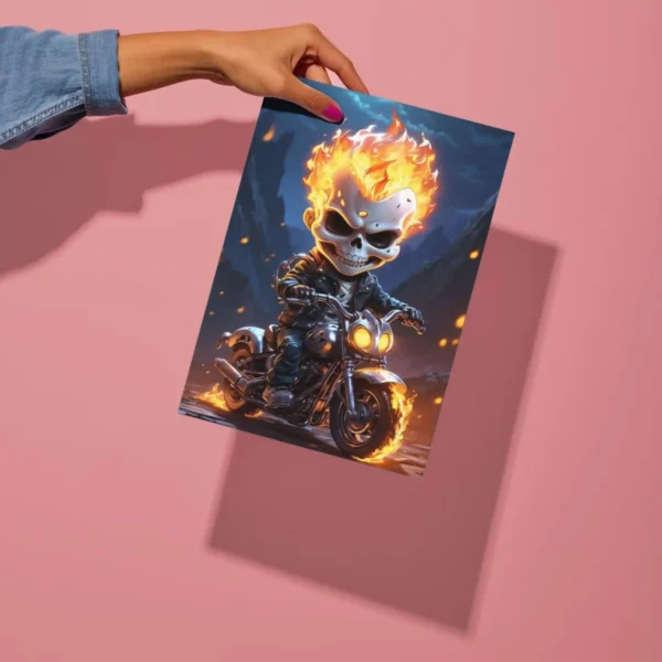 ghost rider chibi metal poster preview