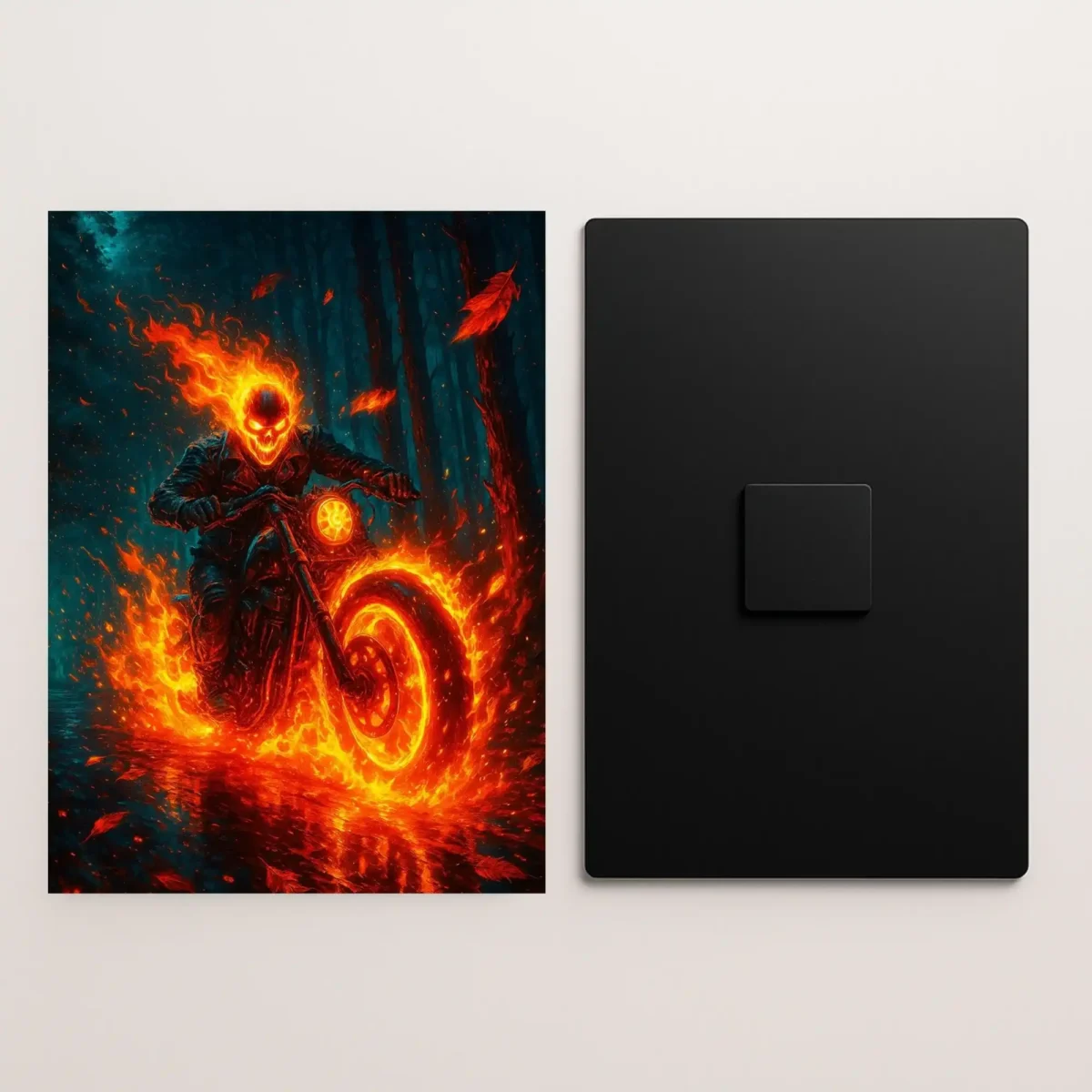 ghost rider metal poster front and back preview