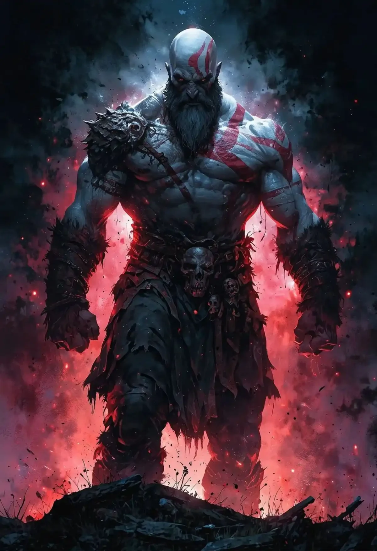 god of war metal poster