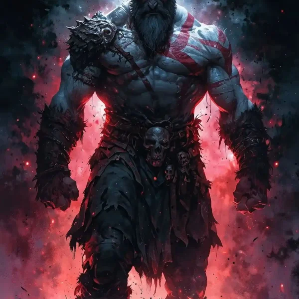 god of war metal poster