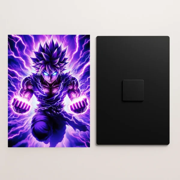 goku mastered ultra instinct metal poster front and back preview