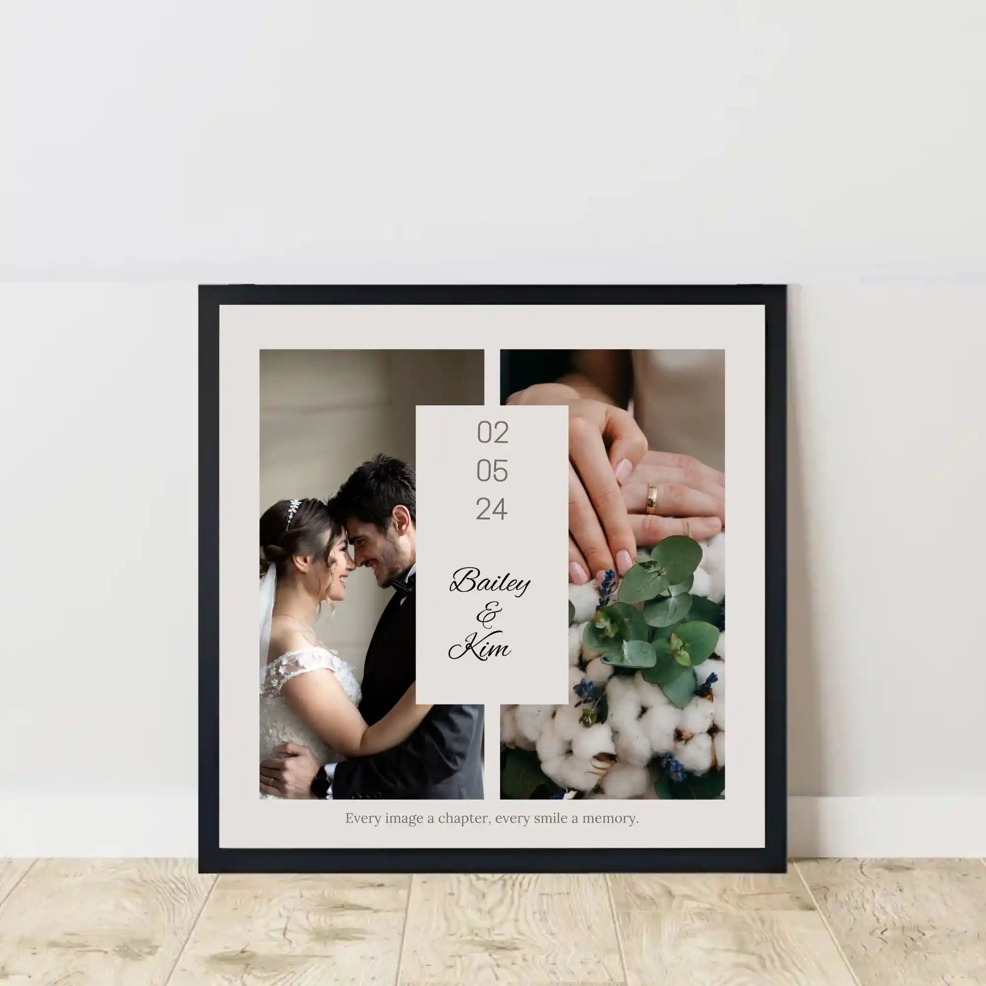 golden anniversary frame on floor