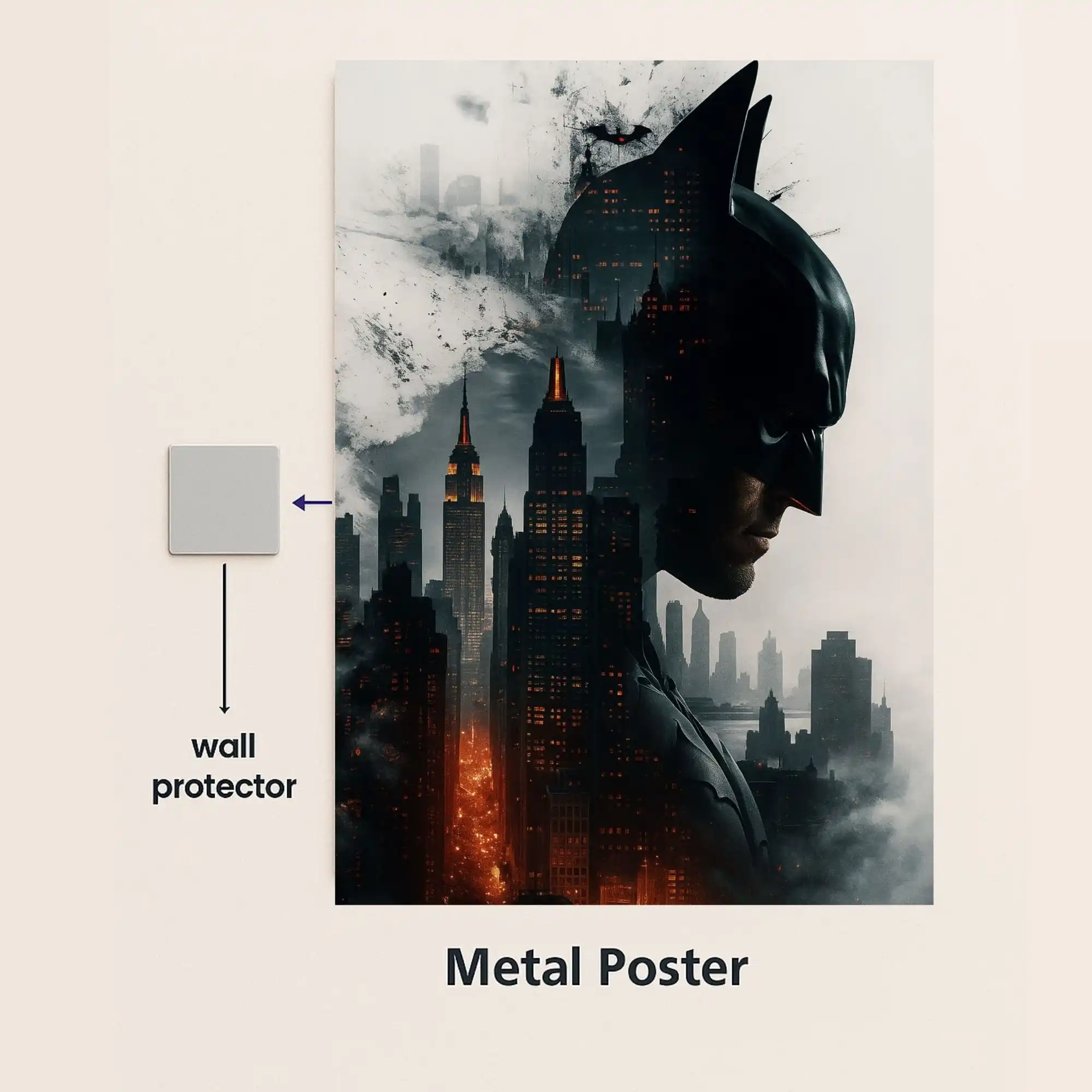 gotham city metal poster with wall protector