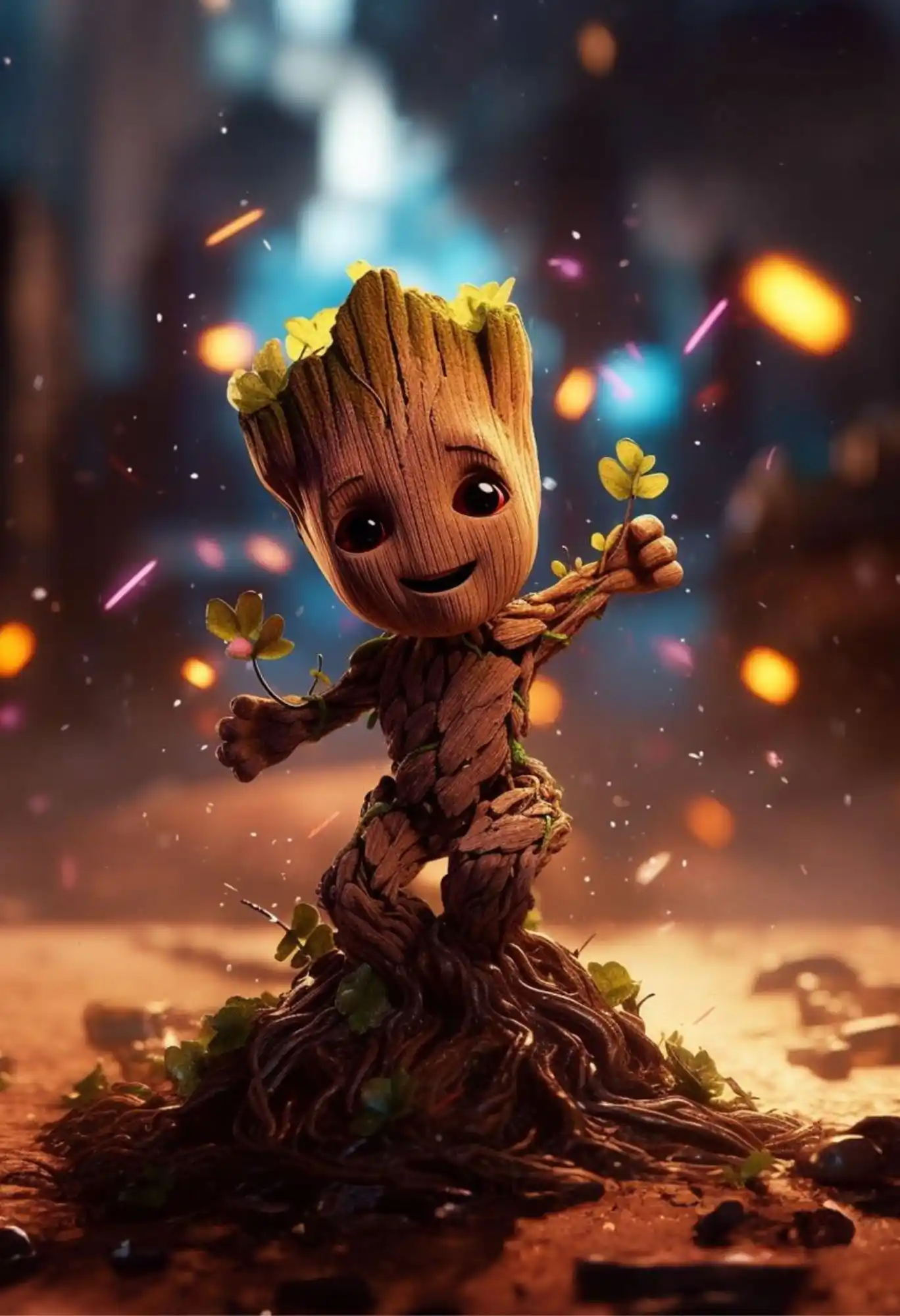 groot little guardian metal poster