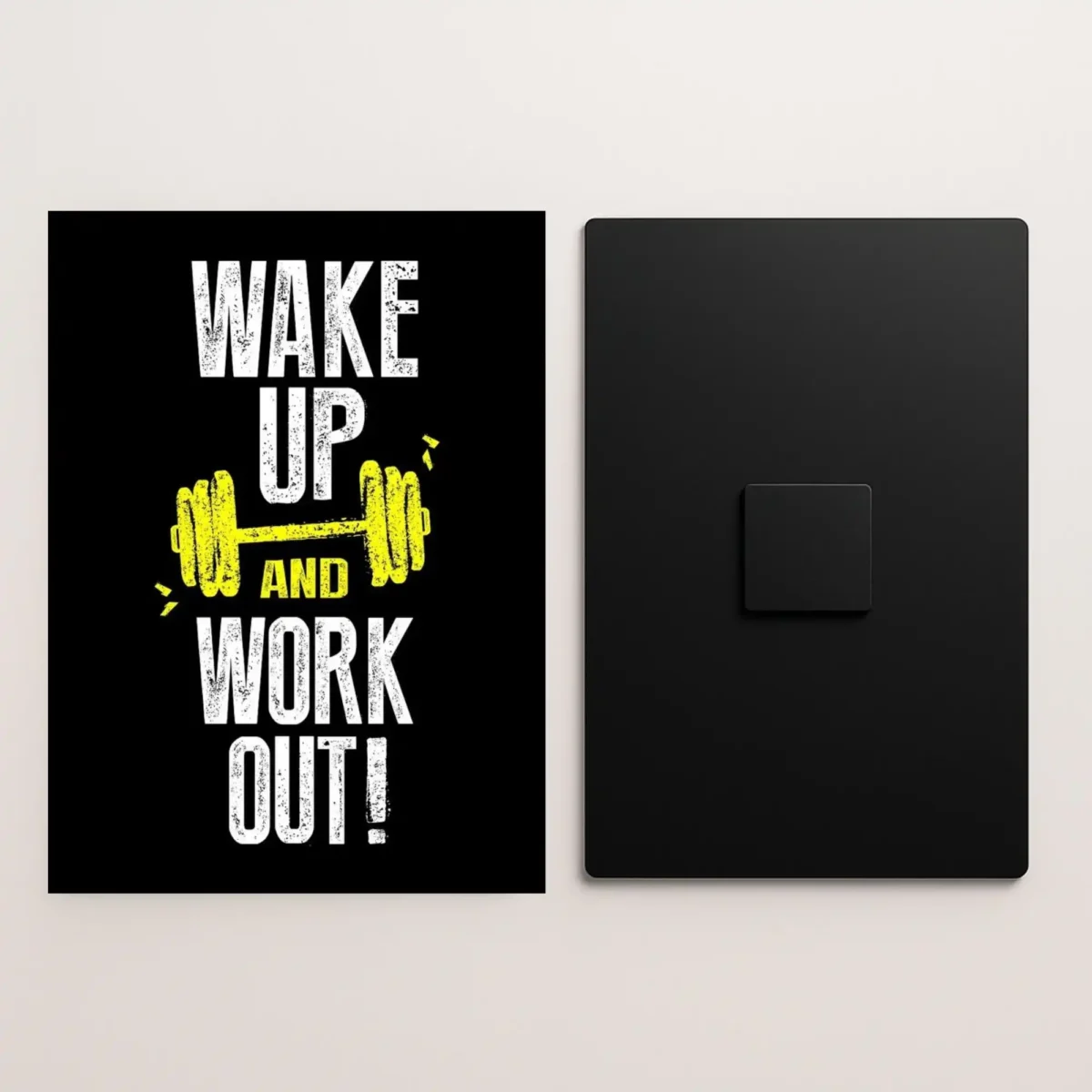 gym quote metal poster front and back preview