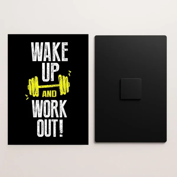 gym quote metal poster front and back preview