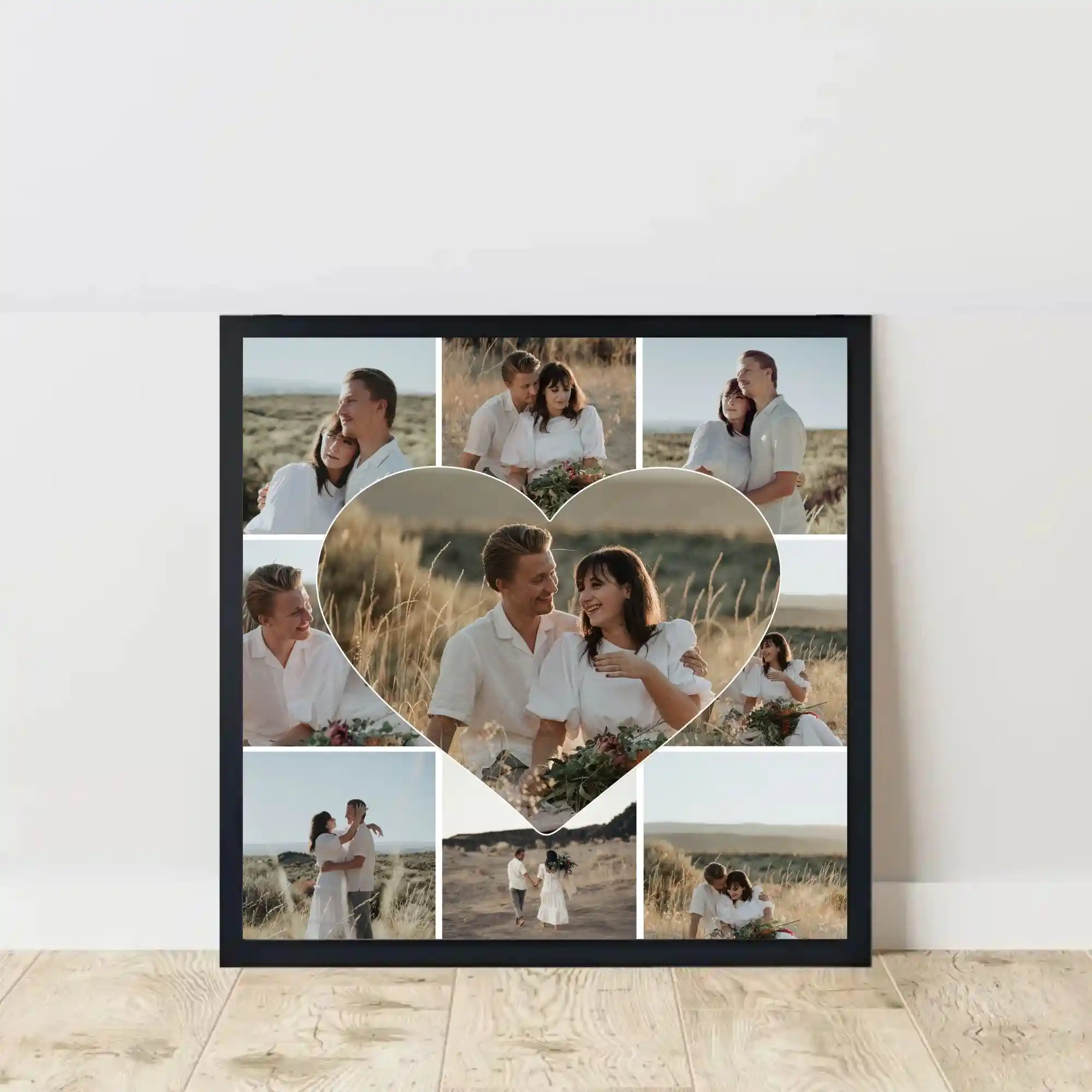 heartfelt memories collage frame on floor