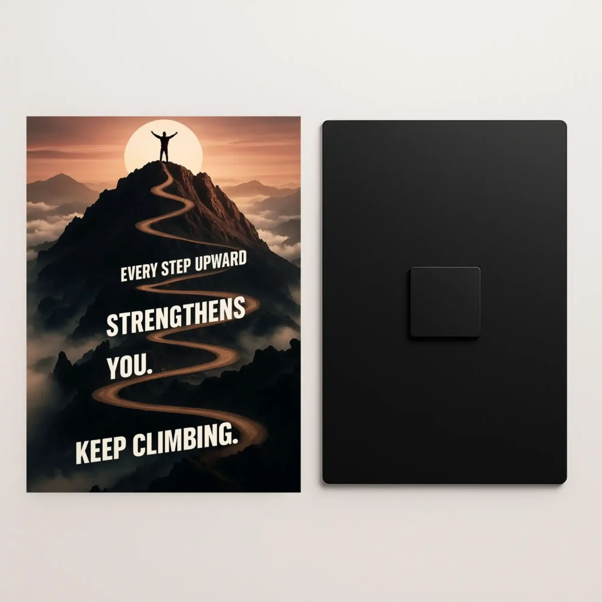 inspirational motivation quote metal poster front and back preview
