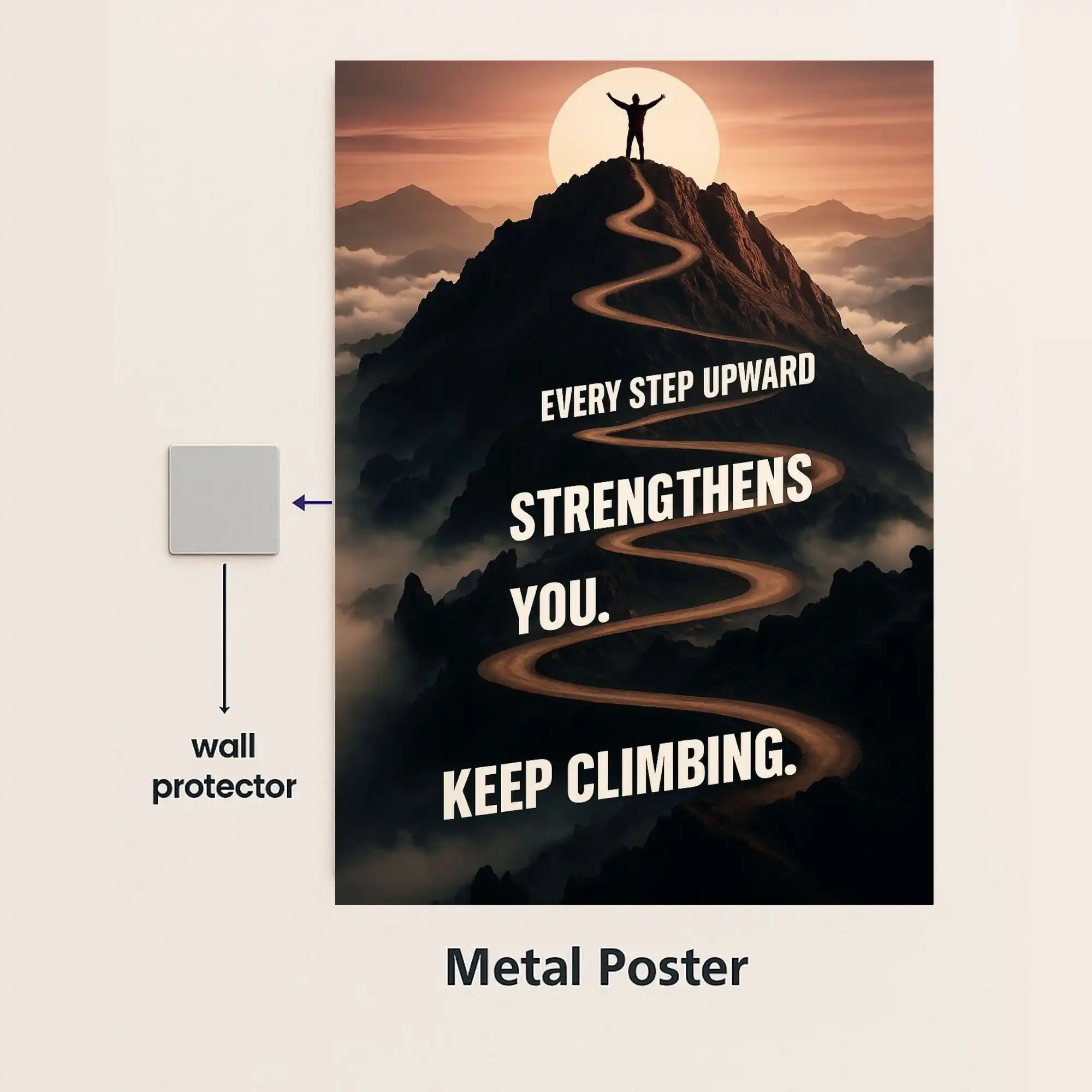 inspirational motivation quote metal poster with wall protector