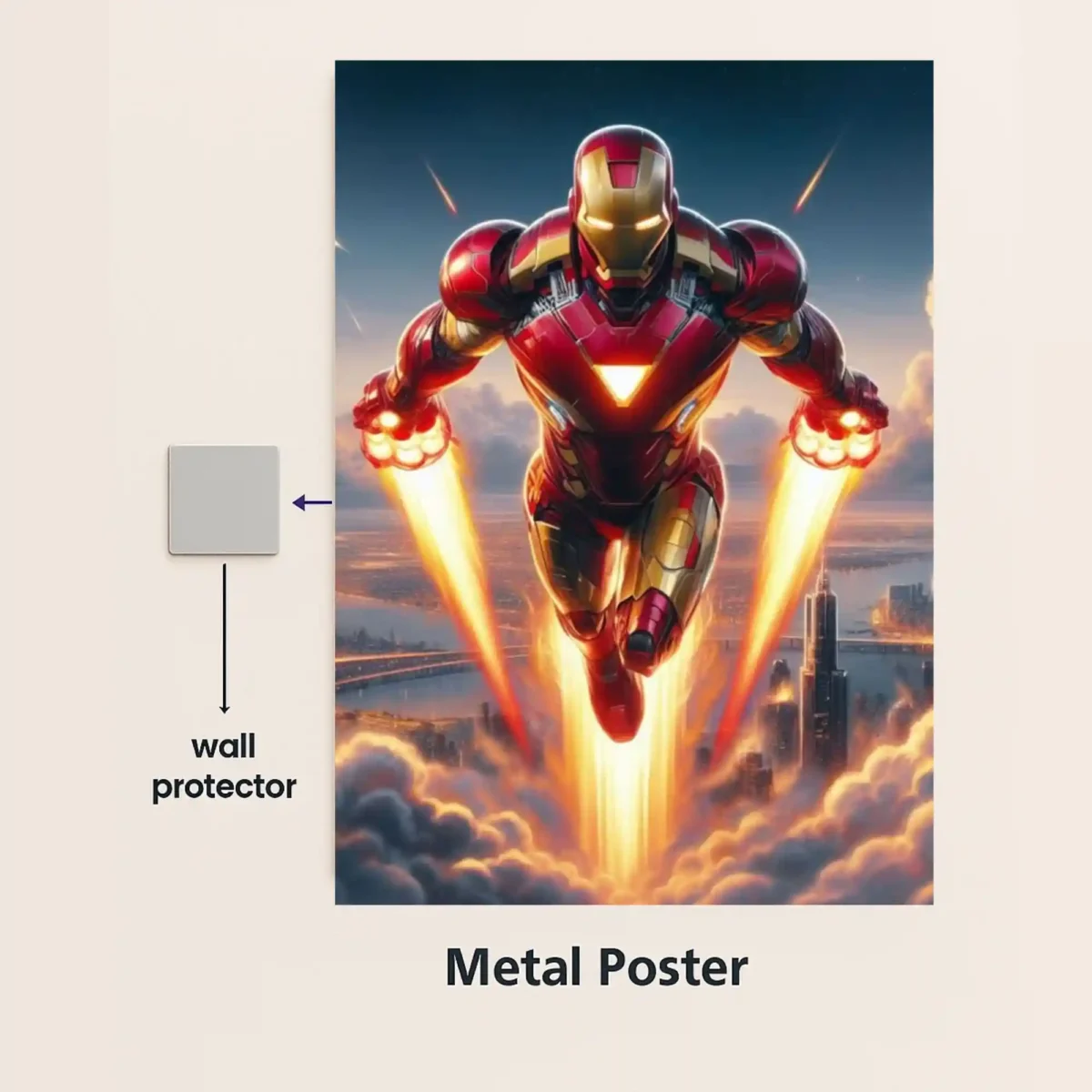 iron man mark 85 metal poster with wall protector