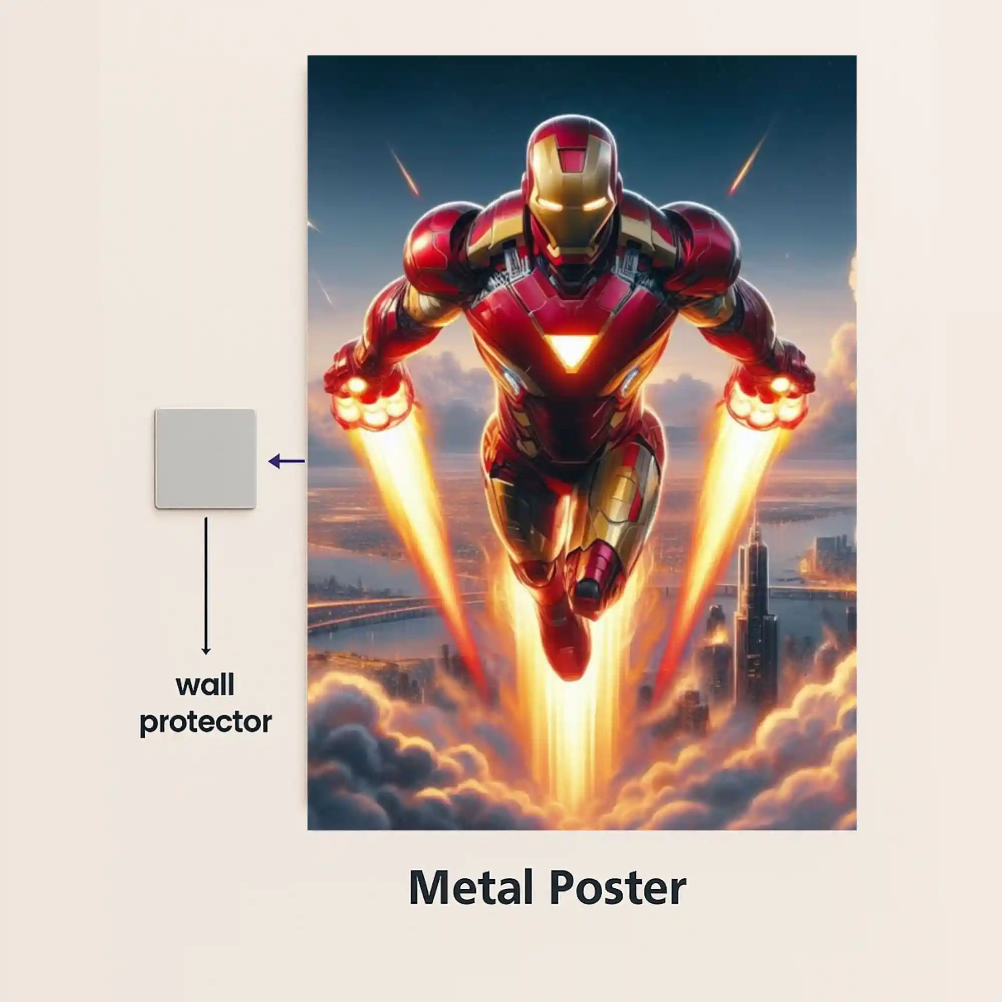 iron man mark 85 metal poster with wall protector