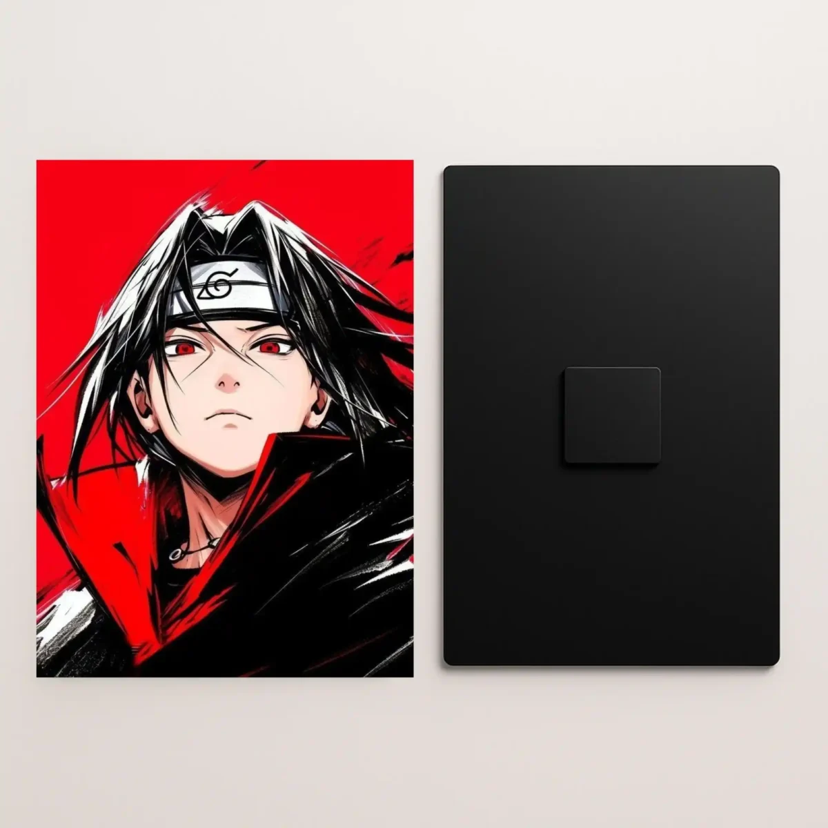 itachi uchiha anime metal poster front and back preview
