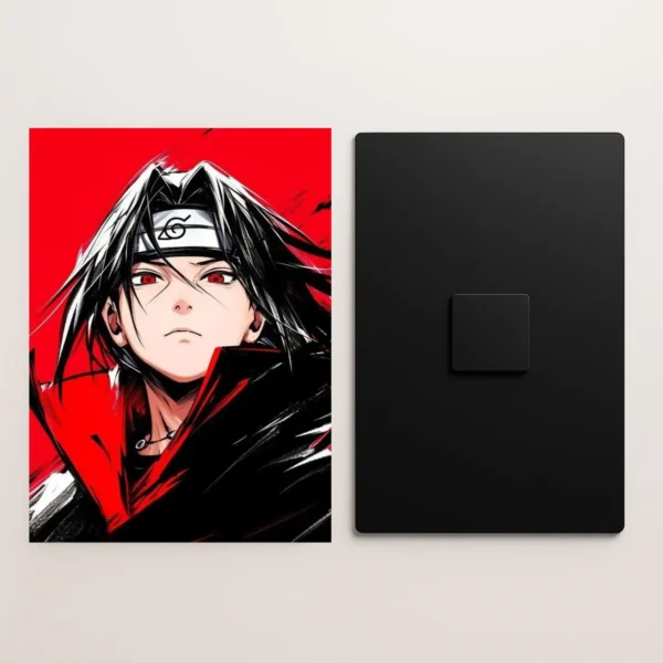 itachi uchiha anime metal poster front and back preview