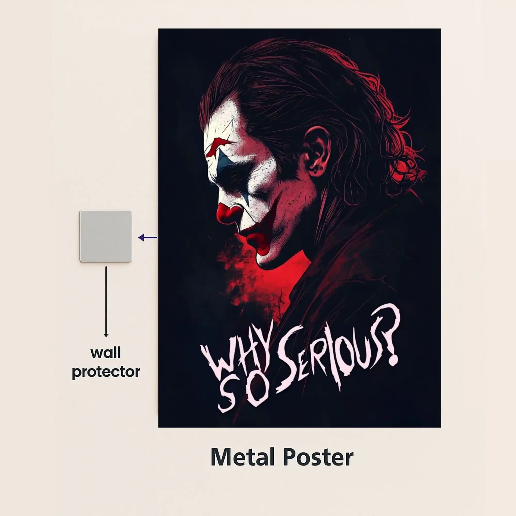 joker metal poster with wall protector