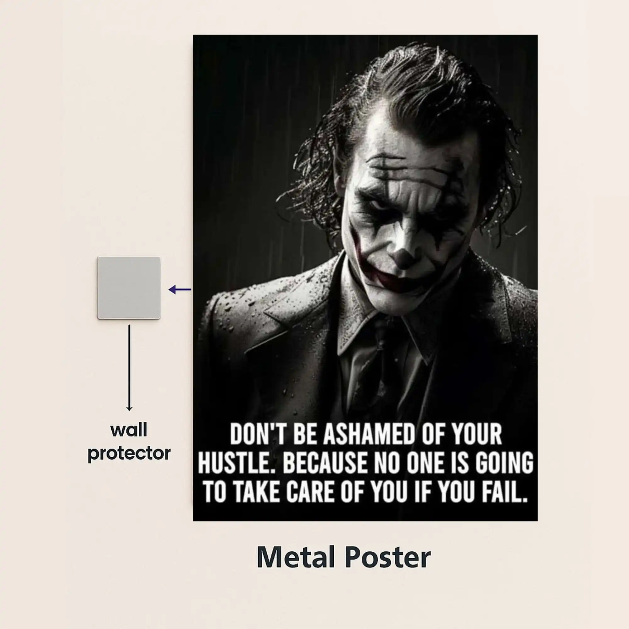 joker quote metal poster with wall protector