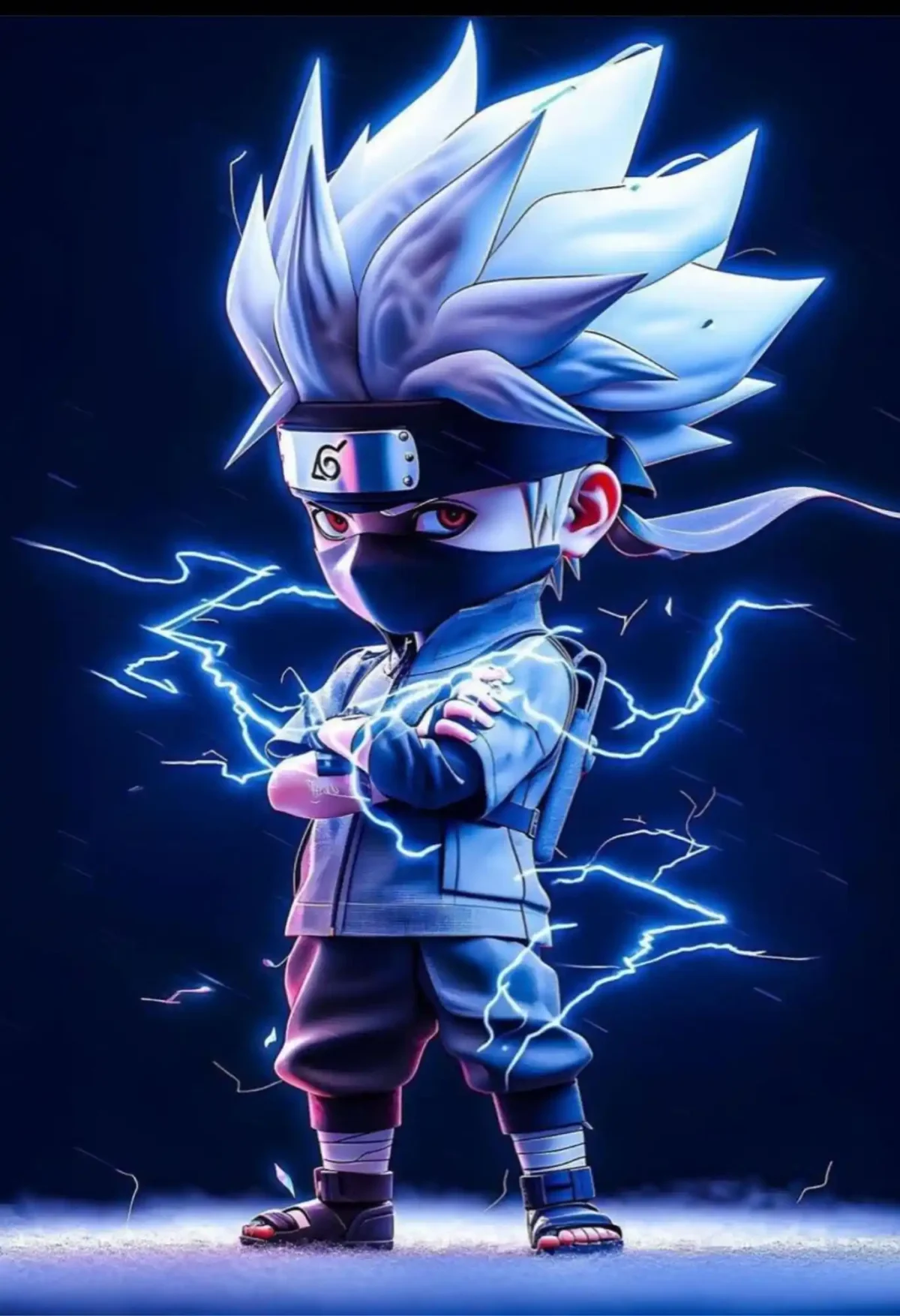 kakashi lightning style chibi metal poster