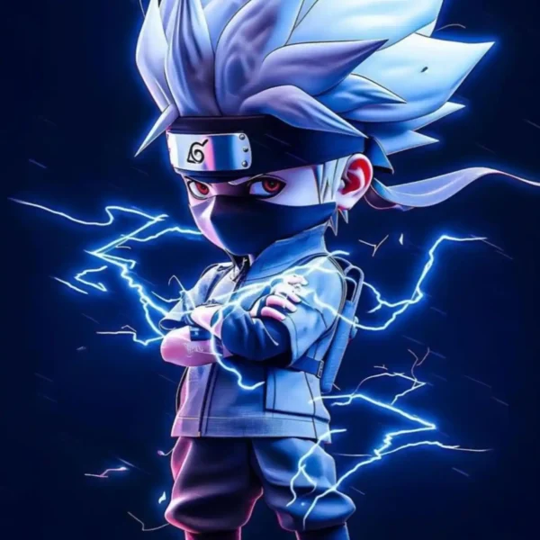 kakashi lightning style chibi metal poster